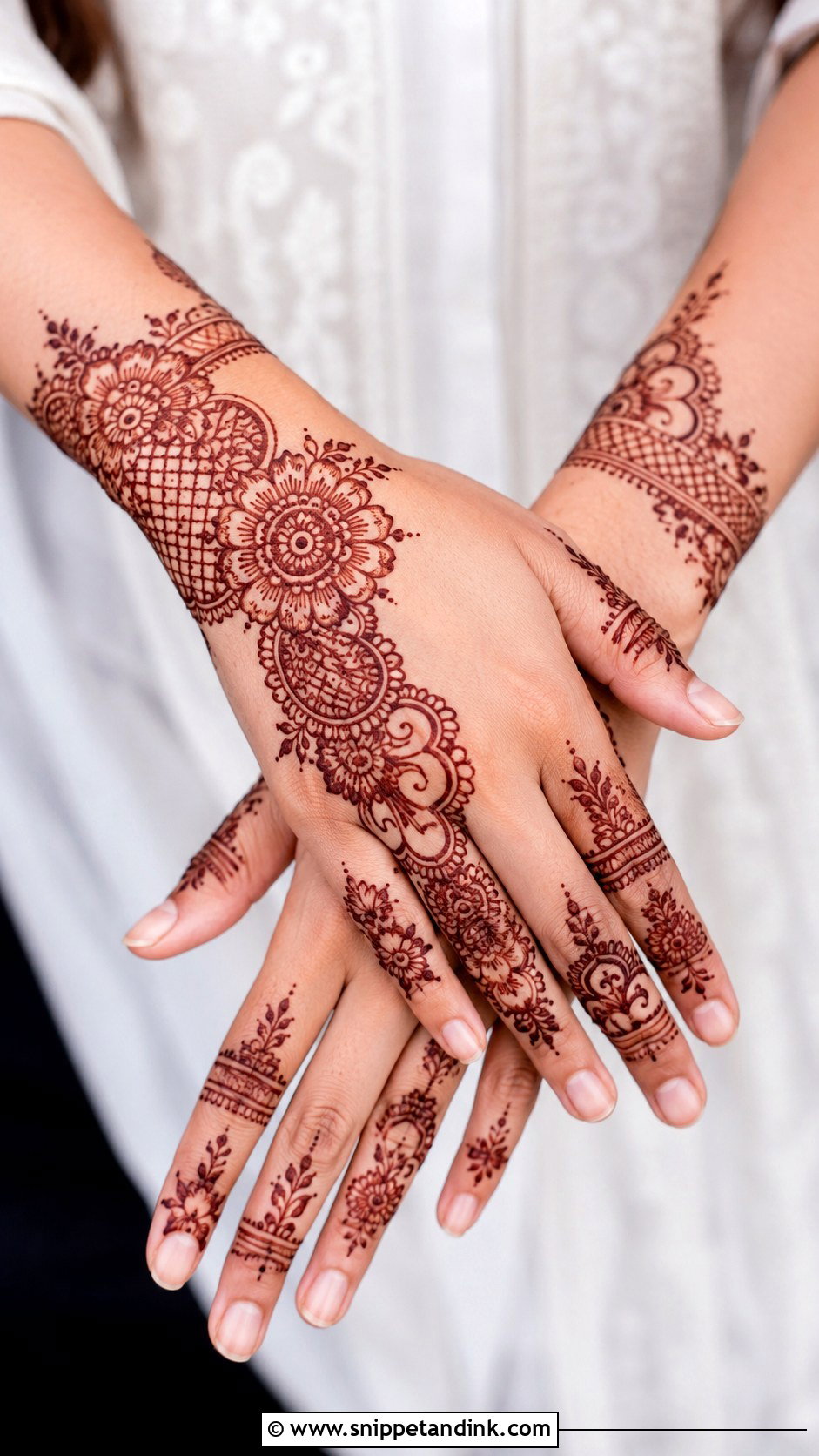 Floral Lace Mehndi Design - Snippet and Ink - 35 Floral Mehndi Designs