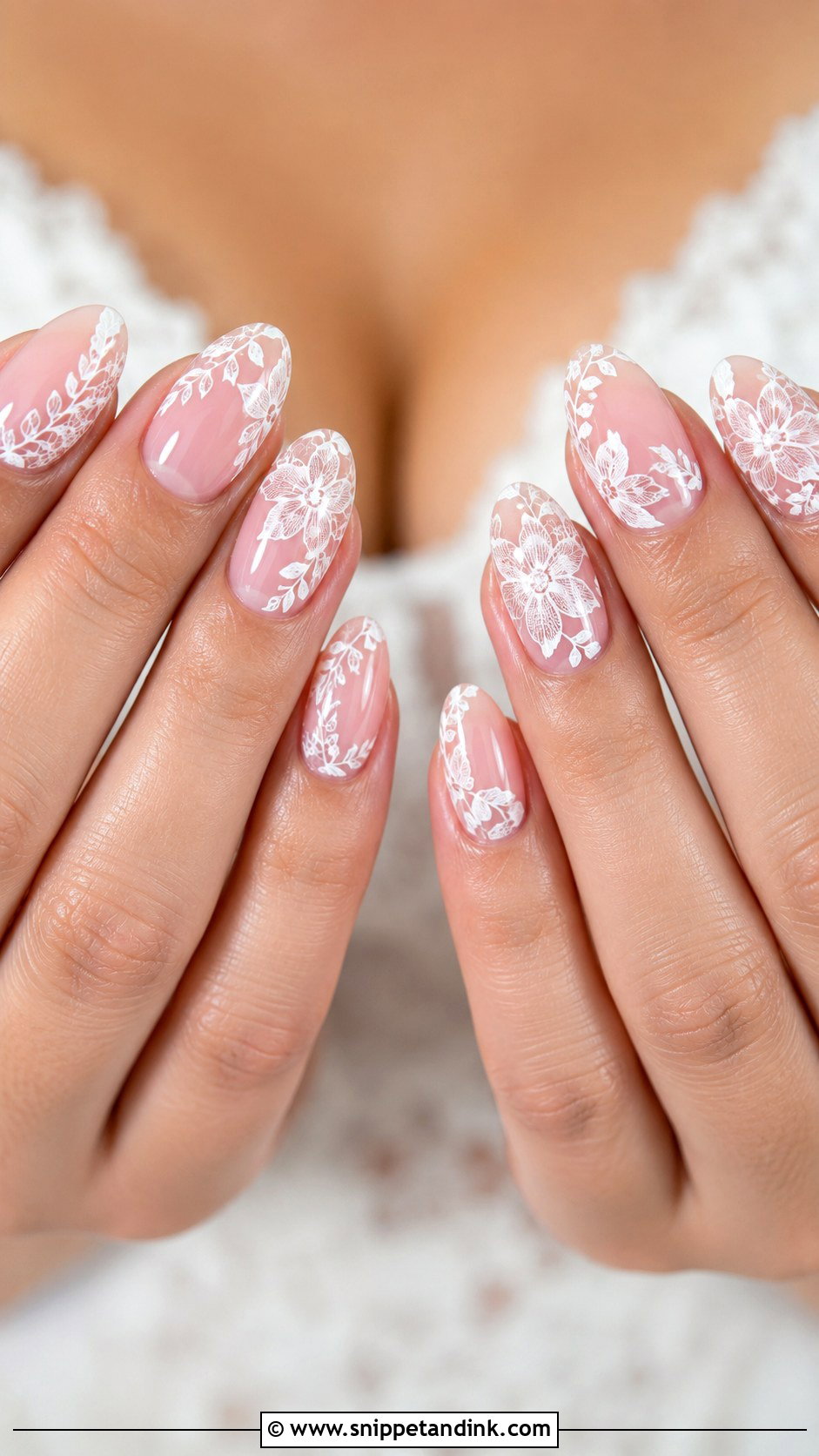 Floral Lace Wedding Nails - Snippet and Ink - 20 Wedding Nails with Flowers