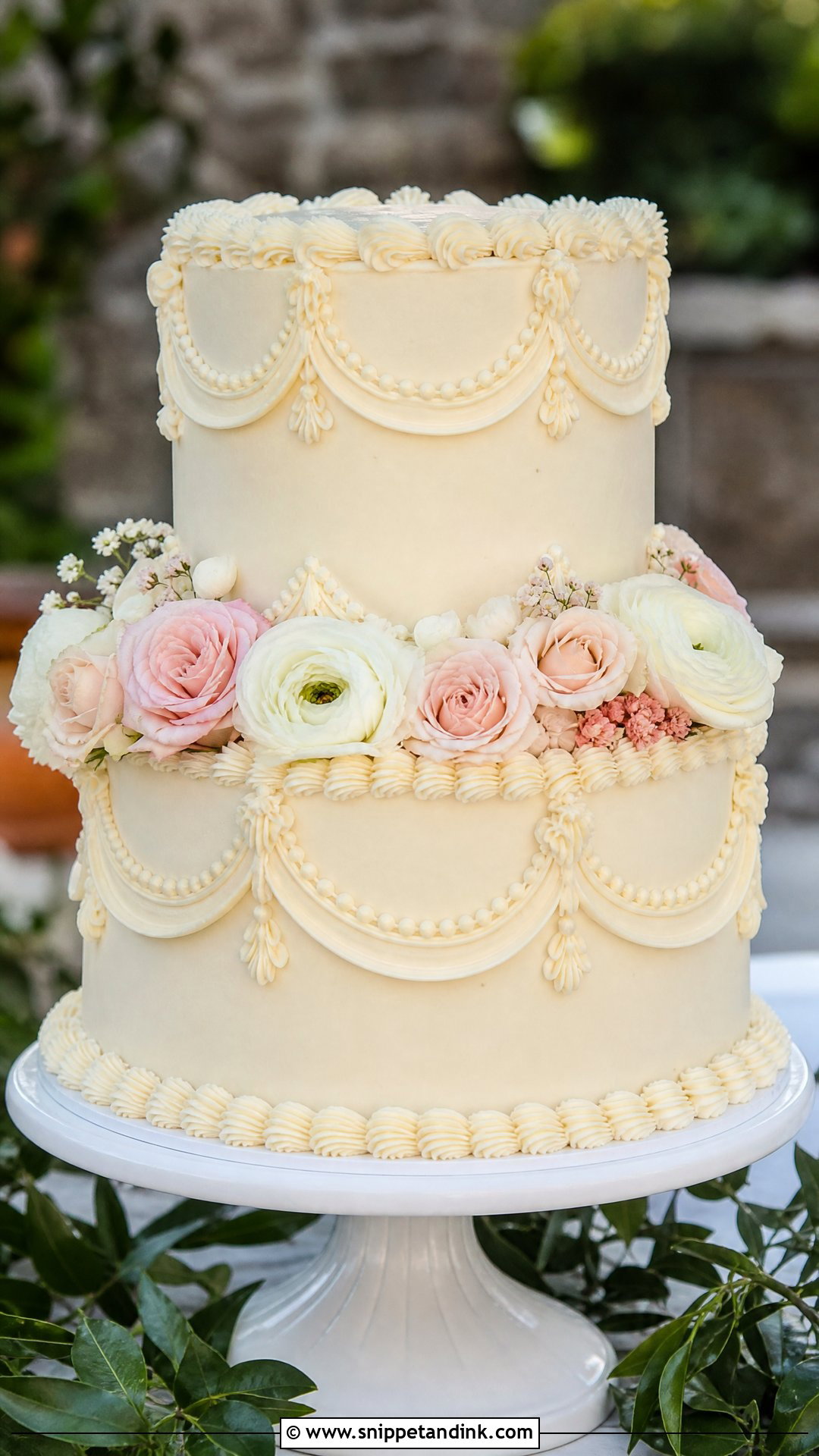 Floral Lambeth Wedding Cake - Snippet and Ink - 20 Lambeth Wedding Cake Ideas