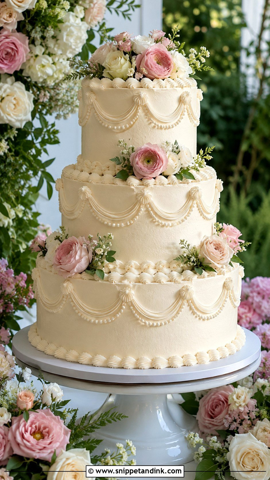 Floral Lambeth Wedding Cake - Snippet and Ink - 25 Lambeth Style Wedding Cakes