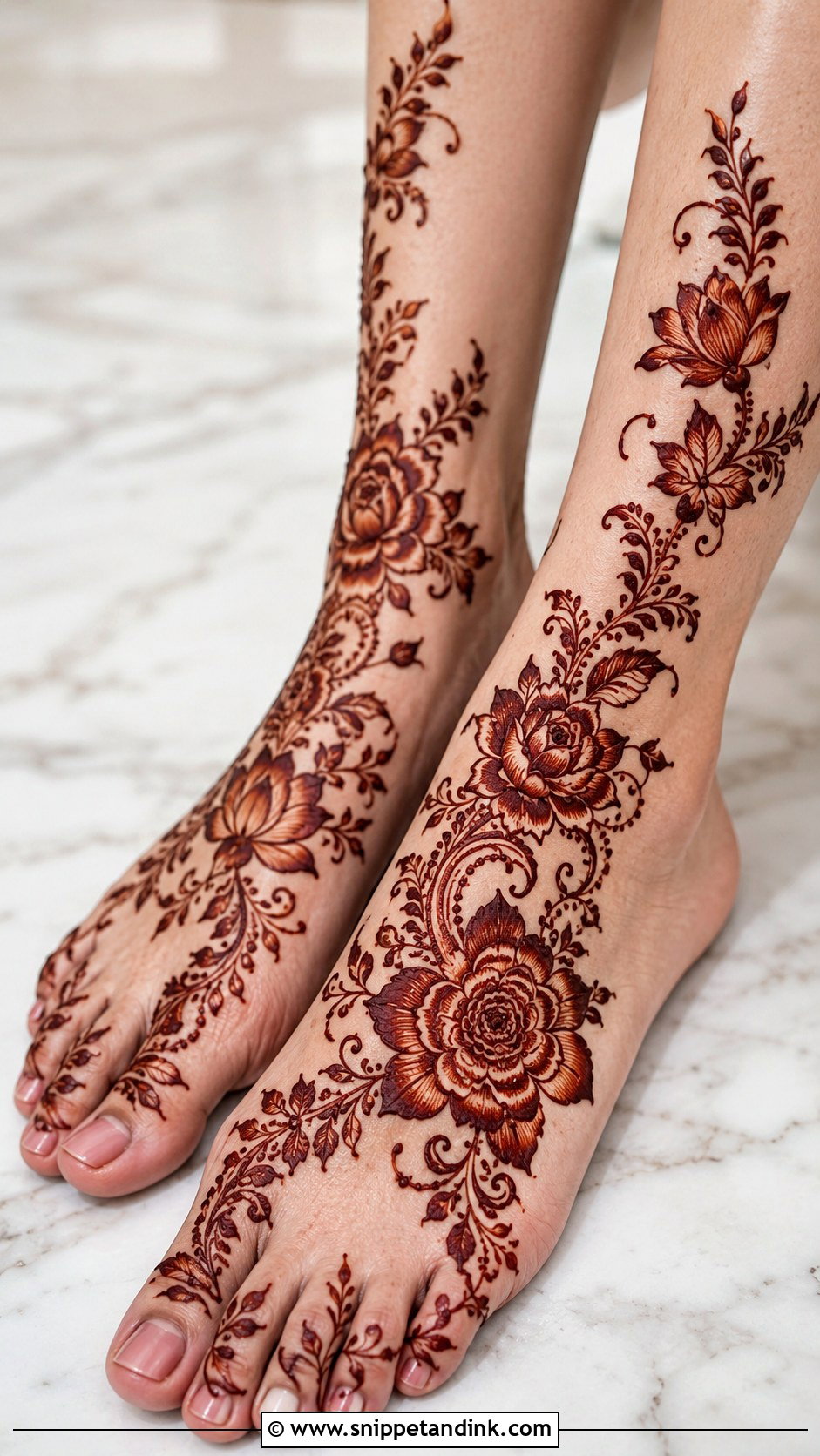 Floral Legs Mehndi Design - Snippet and Ink - 35 Legs Mehndi Design Ideas