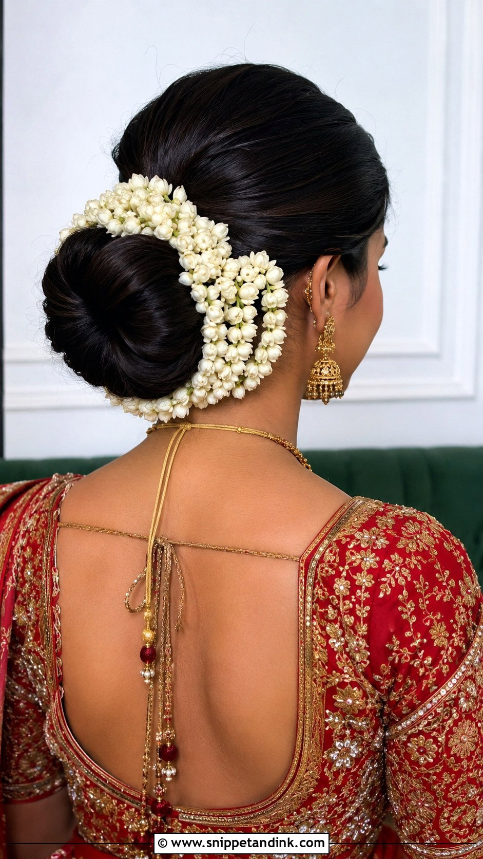 Floral Low Bun With Jasmine - Snippet and Ink - 25 Asian Bridal Hair Ideas