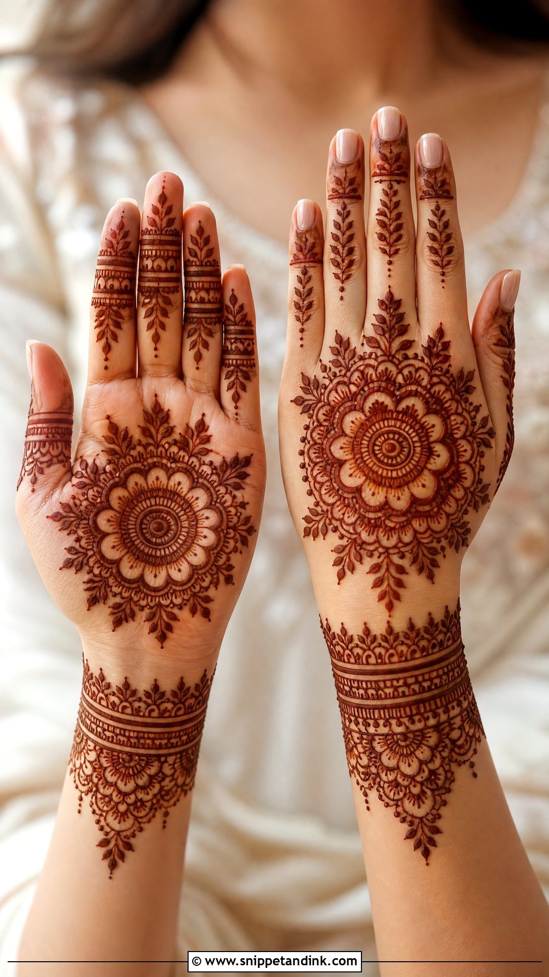 Floral Mandala Bridal Mehndi Design - Snippet and Ink - 20 Floral Bridal Mehndi Designs
