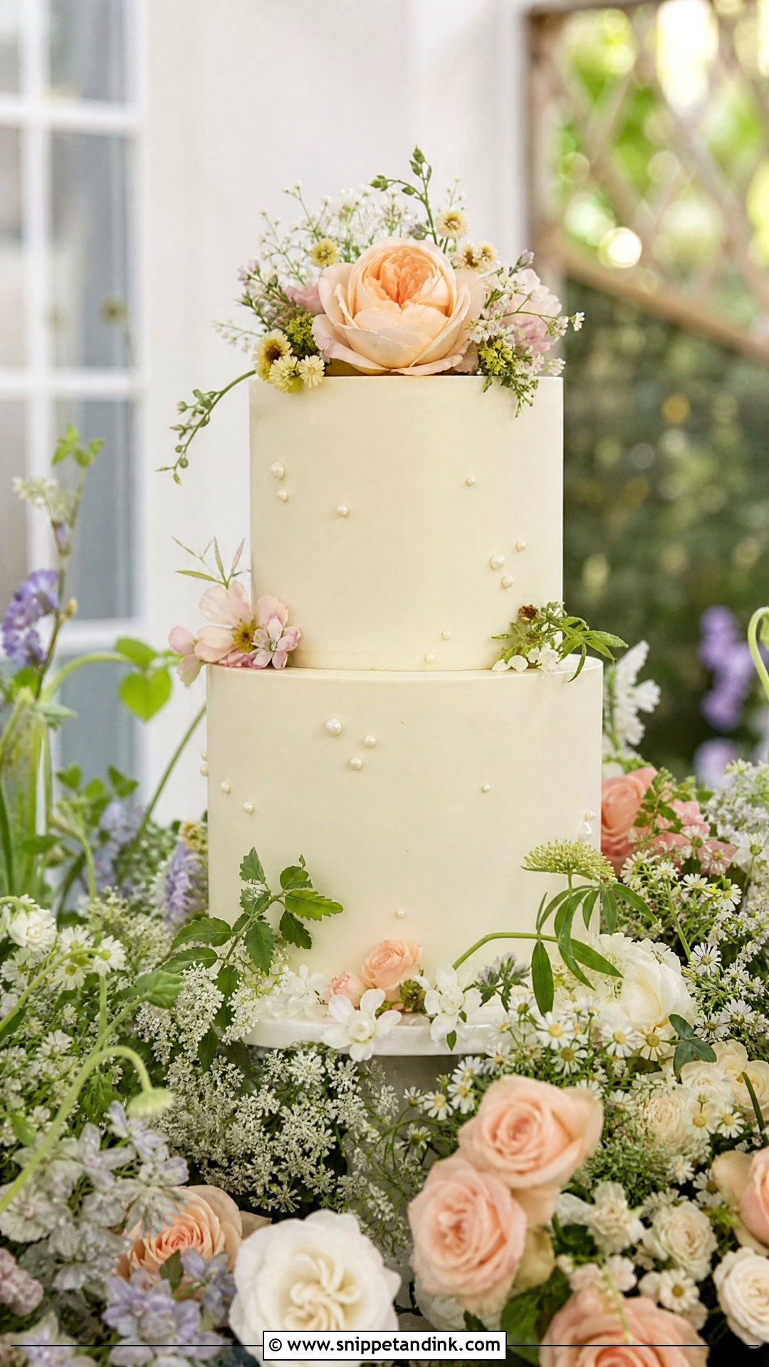 Floral Meadow Wedding Cake - Snippet and Ink - 25 Trending Wedding Cakes