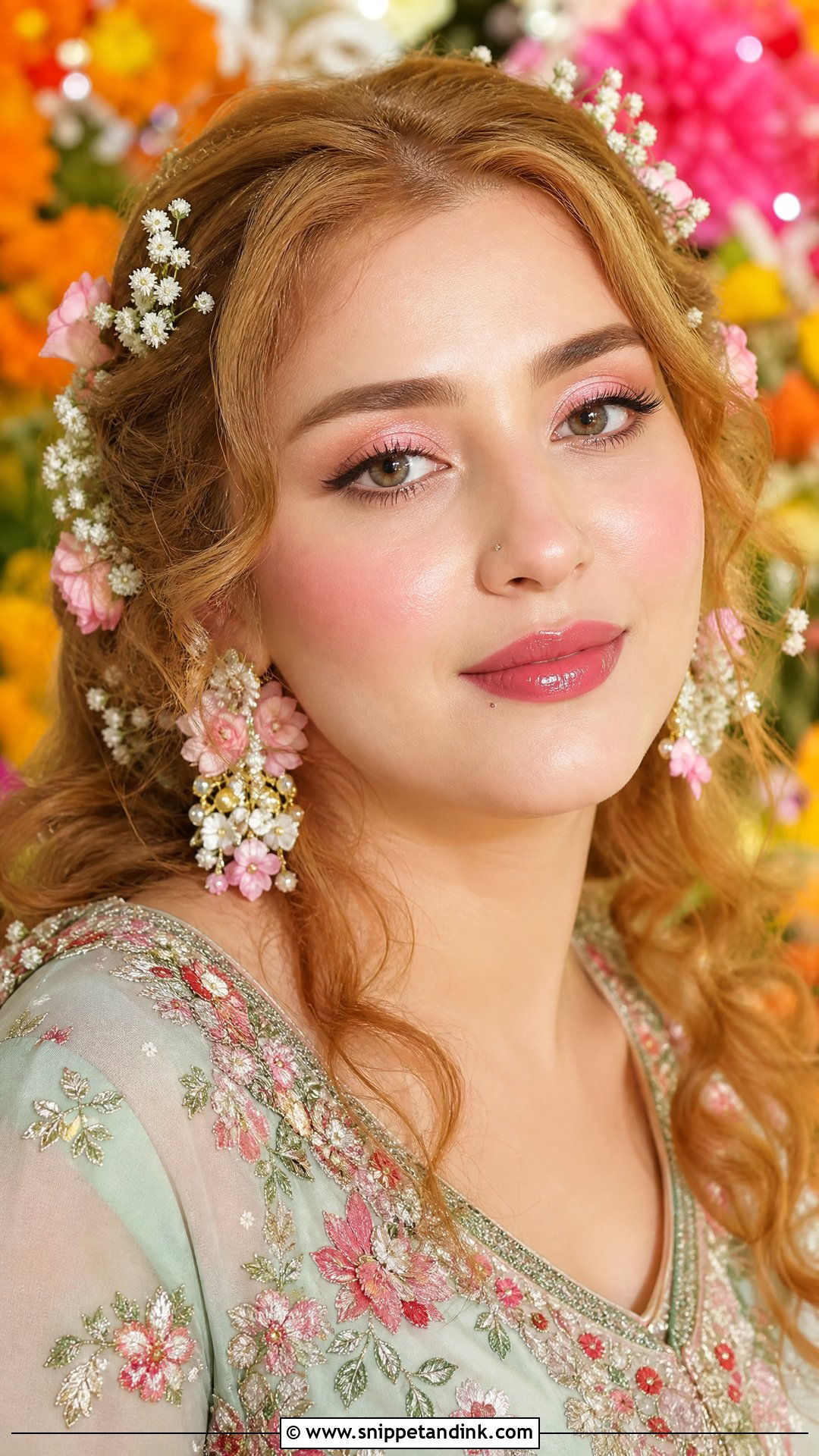 Floral Mehndi Bride Makeup - Snippet and Ink - 20 Mehndi Bride Makeup Ideas
