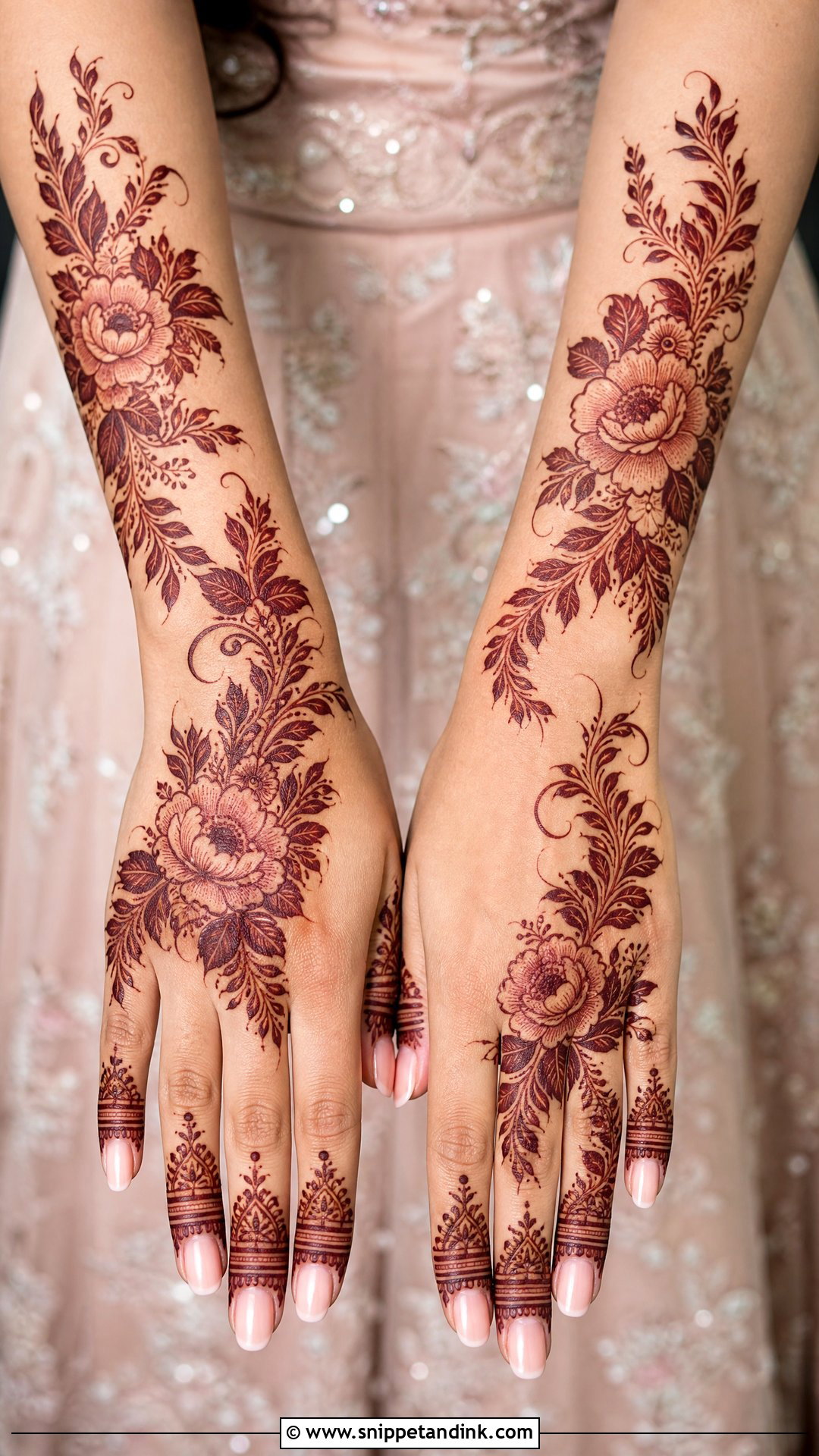 Floral Mehndi Lehnga Design - Snippet and Ink - 25 Mehndi Lehnga Designs