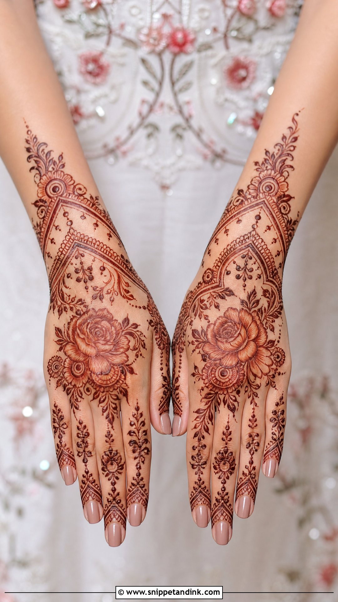 Floral Nikkah Bridal Mehndi - Snippet and Ink - 20 Mehndi Designs for Nikkah Bride
