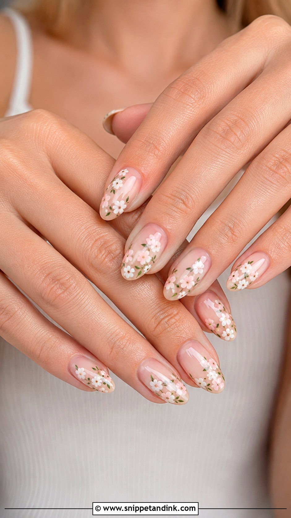 Floral Nude Nails - Snippet and Ink - 30 Nails for Wedding Guest