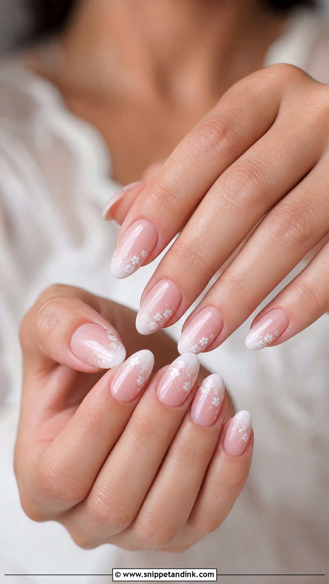 Floral Ombre Wedding Nails - Snippet and Ink - 25 Floral Wedding Nails