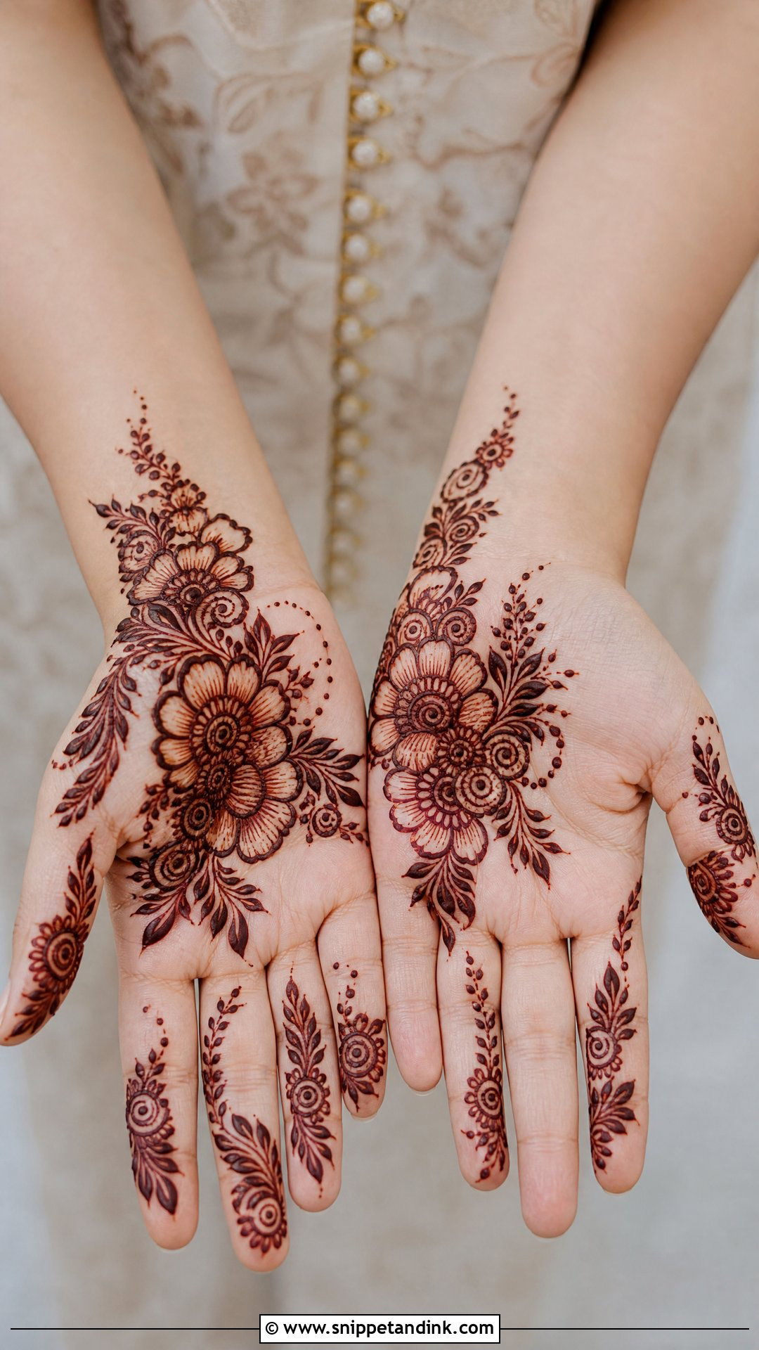 Floral Palm Mehndi Design - Snippet and Ink - 30 Beautiful Palm Mehndi Design Ideas