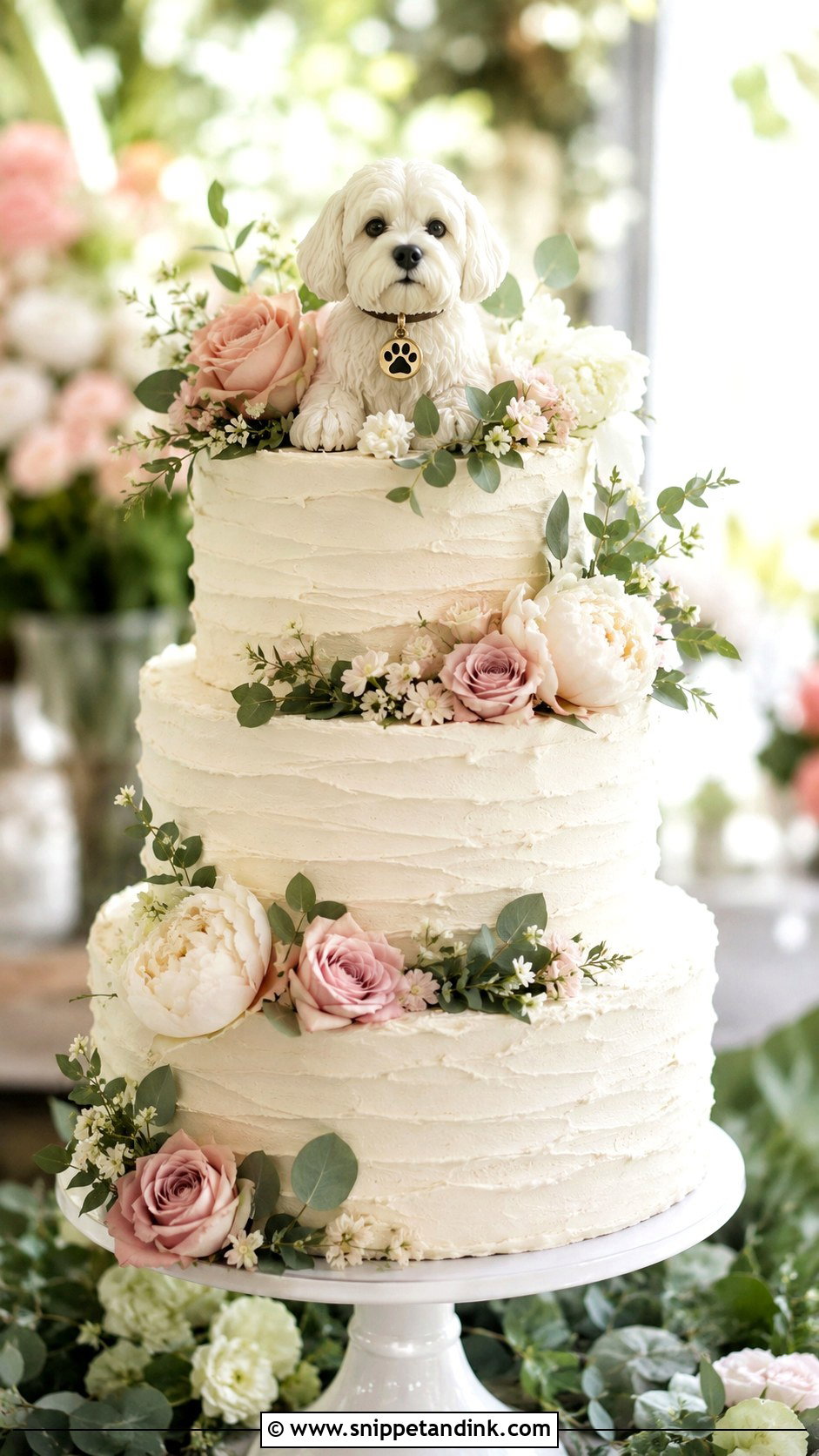 Floral Pet Wedding Cake - Snippet and Ink - 20 Pets on Wedding Cake Ideas