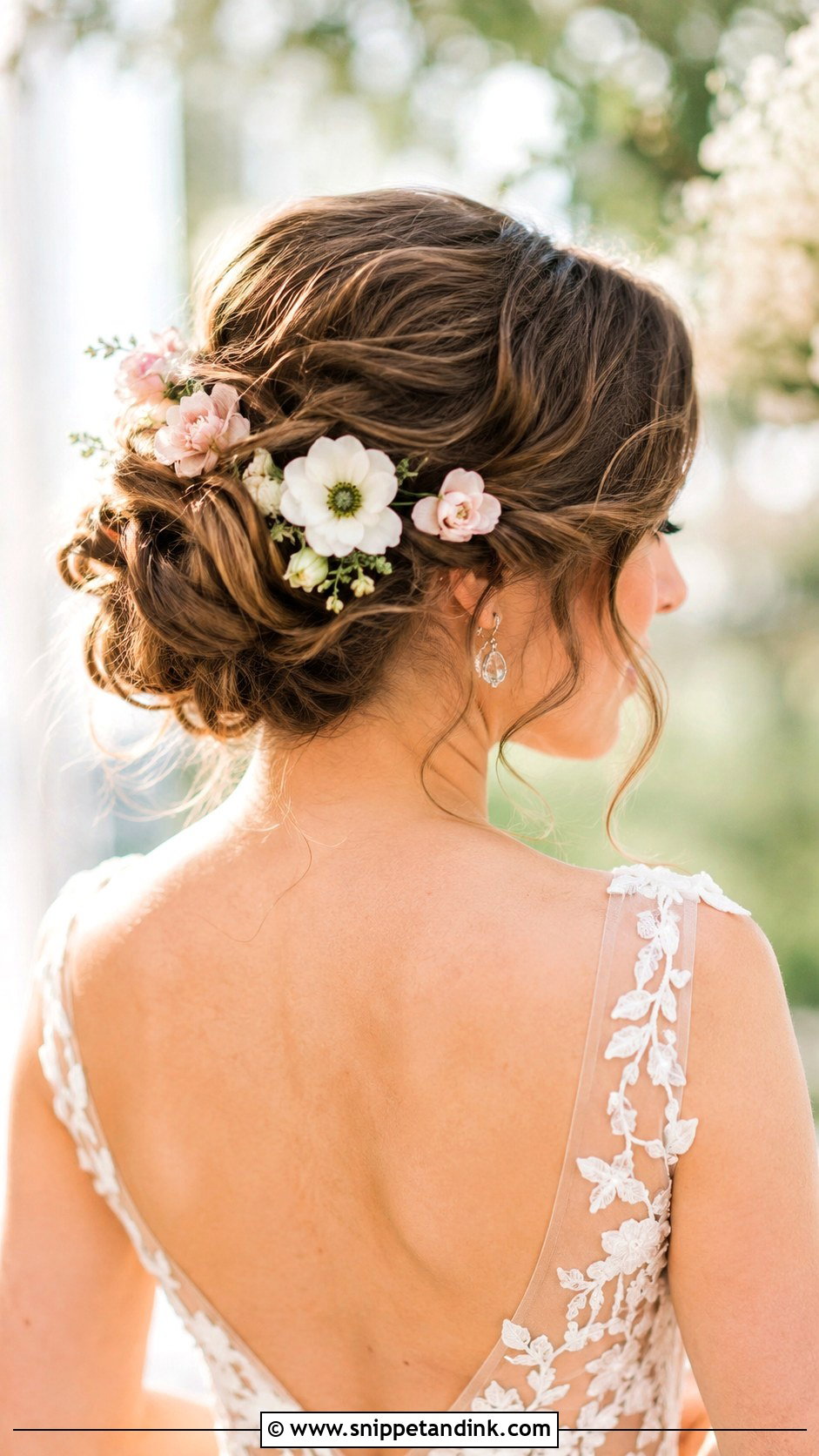 Floral Pinned Updo Wedding Hairstyle - Snippet and Ink - 35 Hairstyle for Wedding Ideas