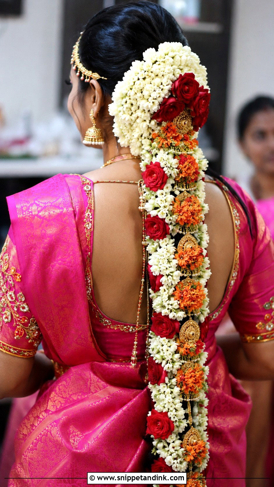 Floral Plait With Multiple Flowers - Snippet and Ink - 20 South Indian Bride Hairstyle with Jasmine Flowers