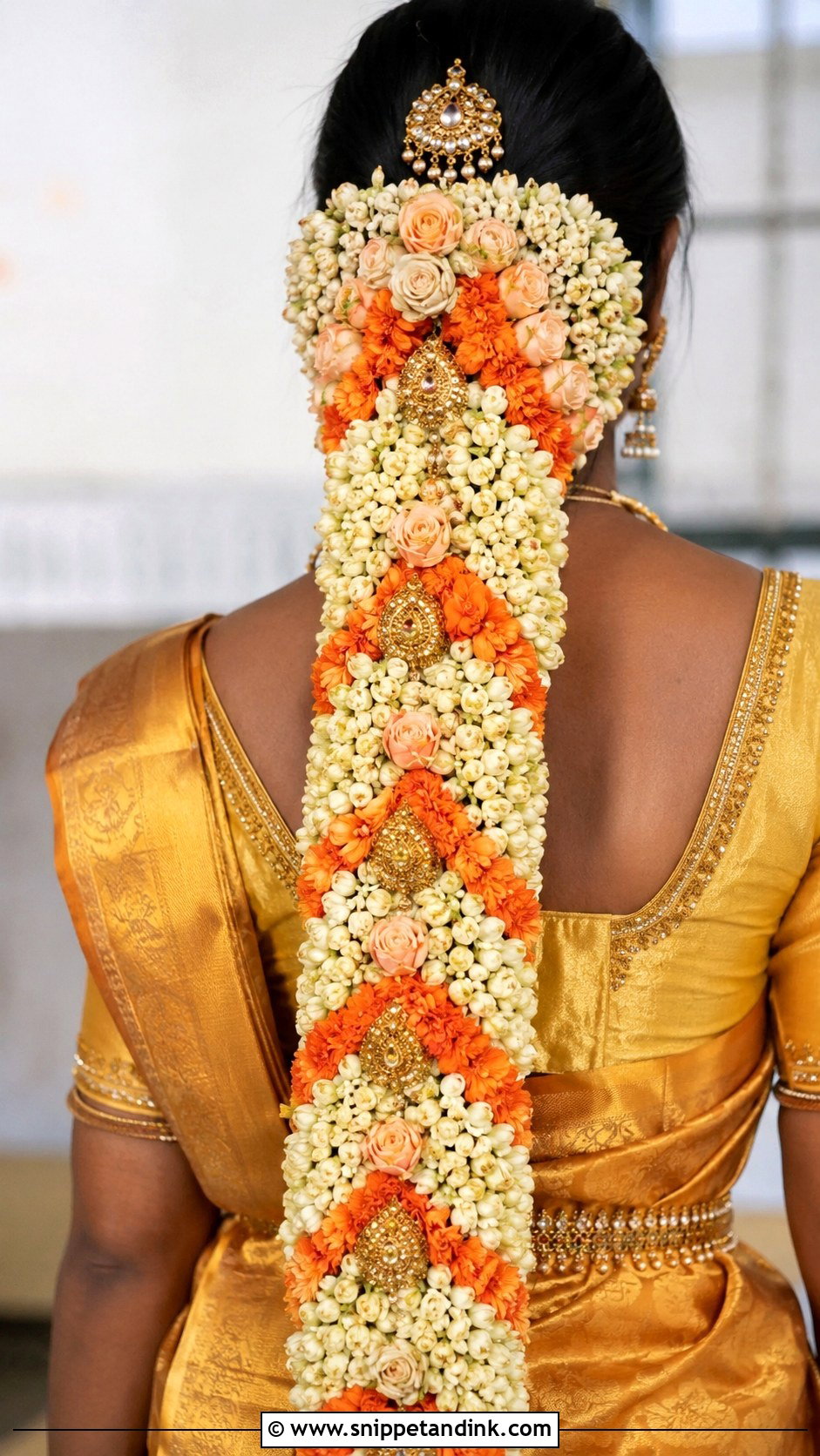 Floral Poola Jada Bridal Choti - Snippet and Ink - 25 Bridal Choti Hairstyle Ideas