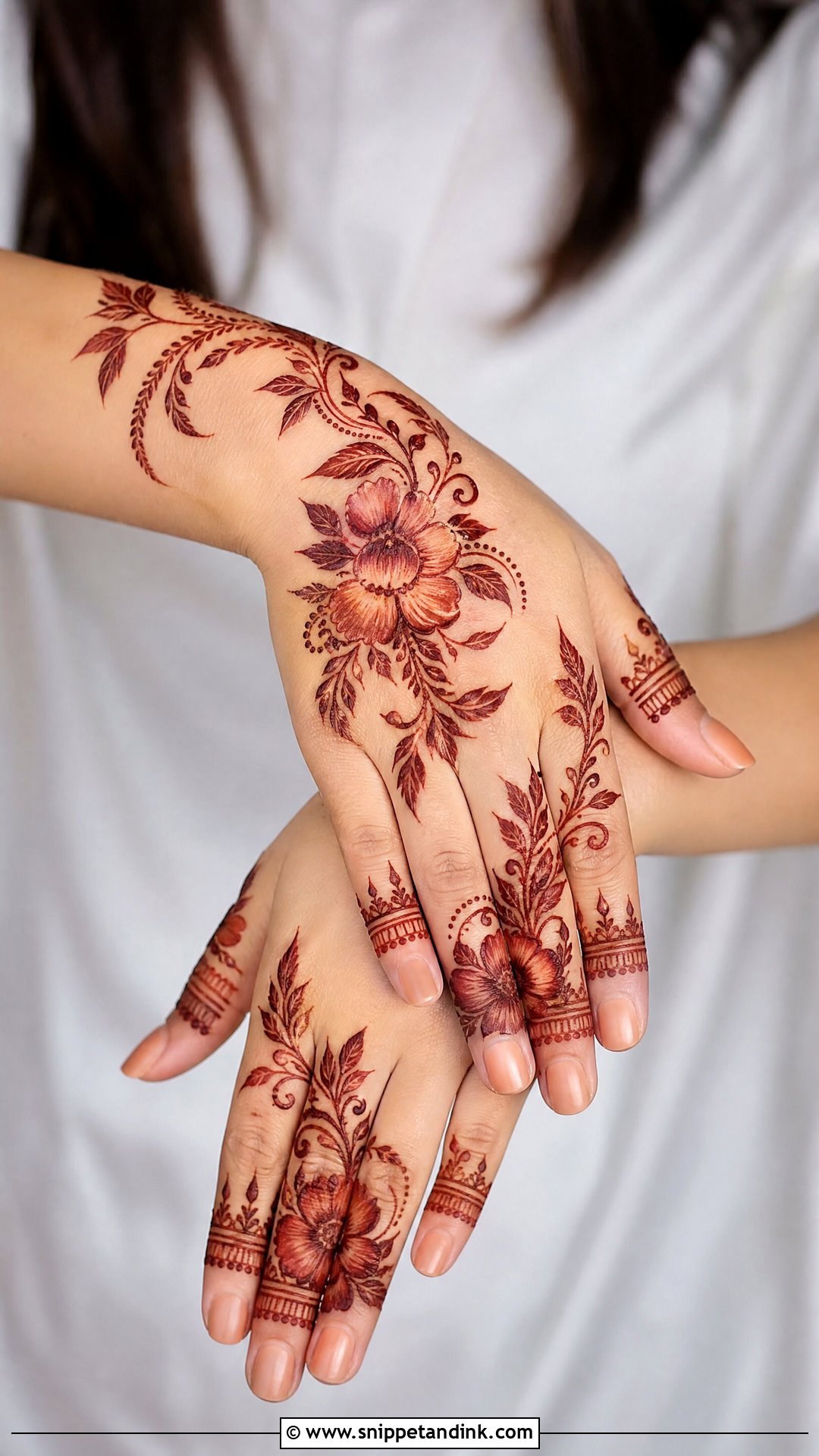 Floral Semi Bridal Mehendi Design For Back Hand - Snippet and Ink - 25 Semi Bridal Mehendi Design for Back Hand Ideas