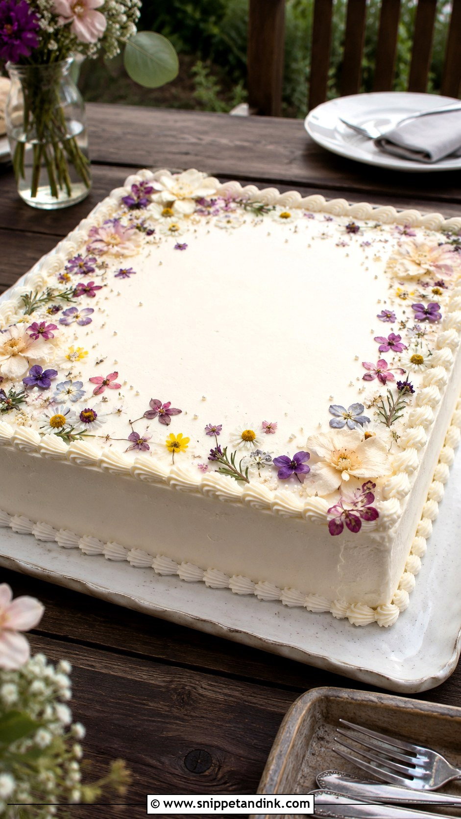Floral Sheet Wedding Cake - Snippet and Ink - 20 Modern Floral Wedding Cake Ideas