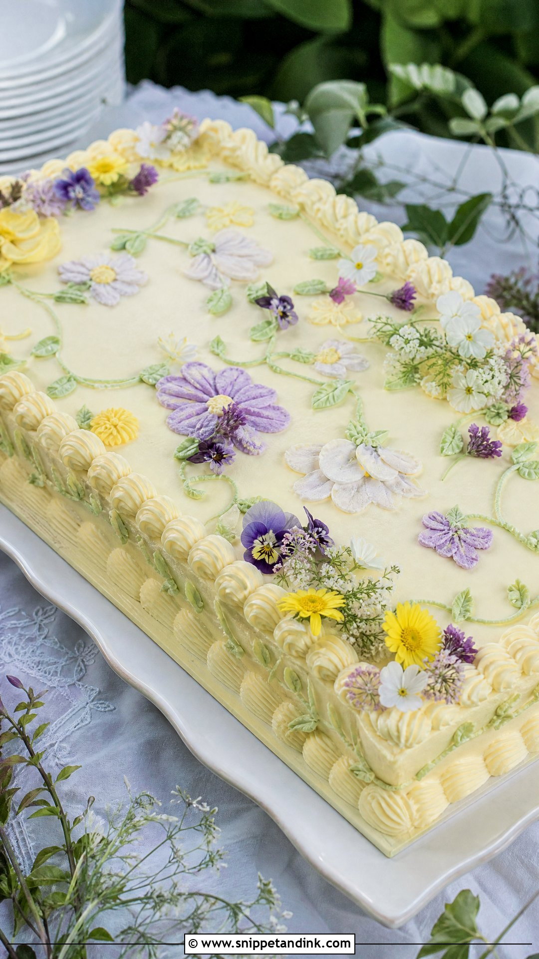 Floral Sheet Wedding Cake - Snippet and Ink - 20 Wedding Cake 2024