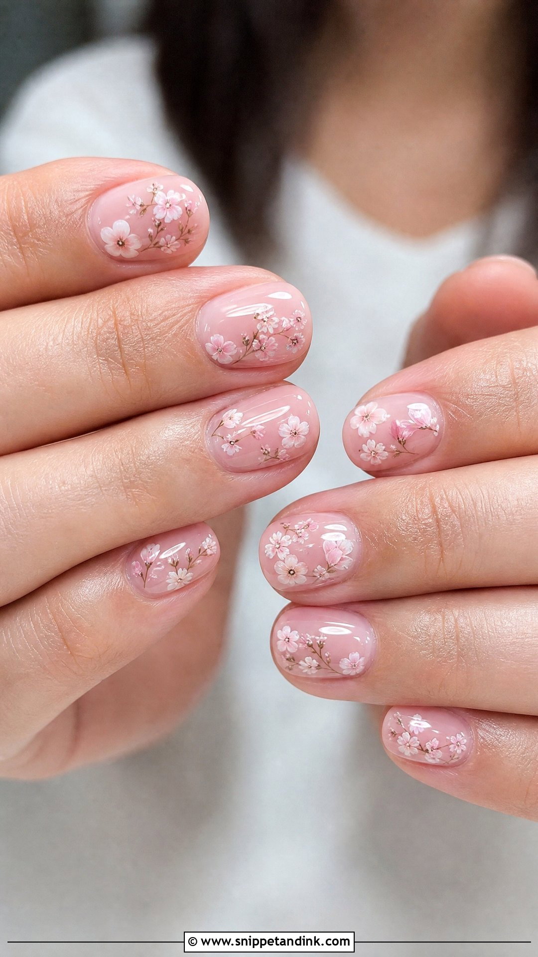 Floral Short Bridal Nails - Snippet and Ink - 25 Short Bridal Nails