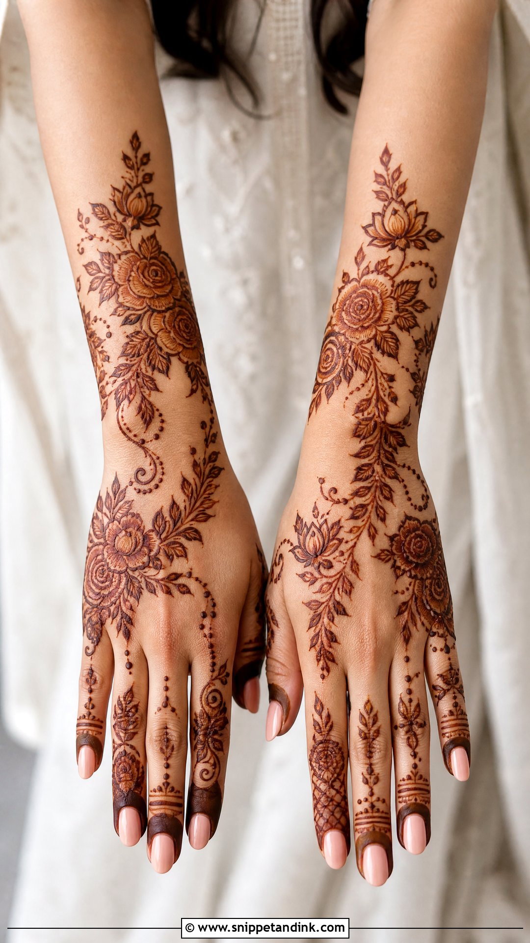 Floral Sister Wedding Mehndi Design - Snippet and Ink - 25 Sister Wedding Mehndi Design Ideas