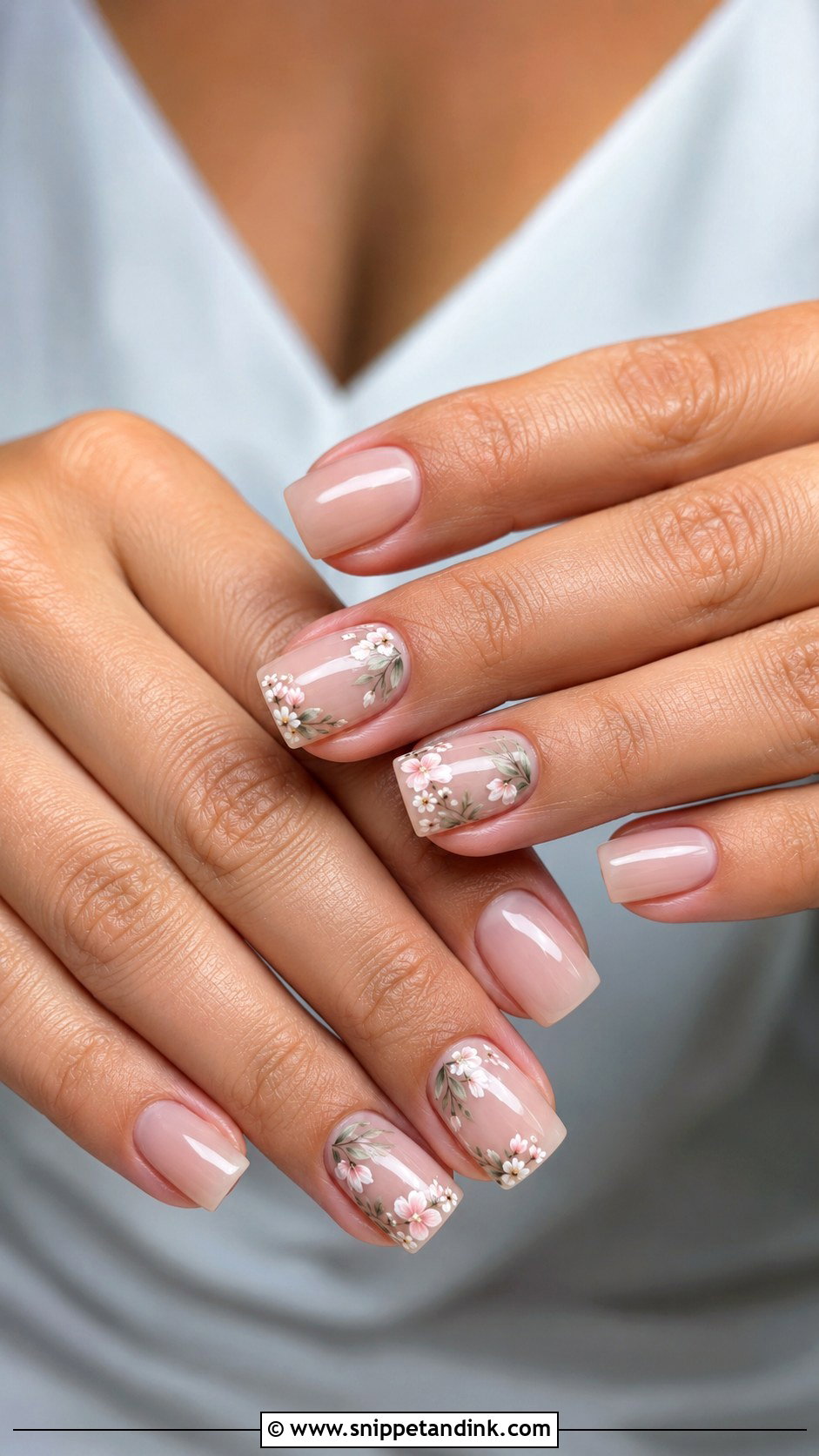 Floral Square Wedding Guest Nails - Snippet and Ink - 20 Square Wedding Guest Nails