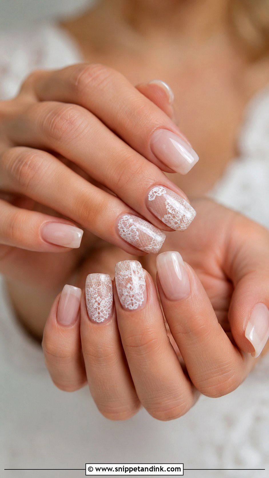 Floral Square Wedding Nails - Snippet and Ink - 20 Square Wedding Day Nails