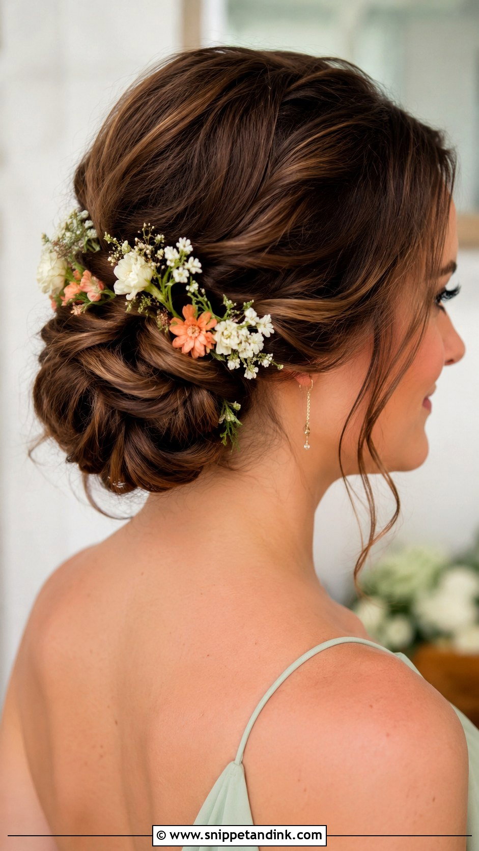 Floral Updo Bridesmaid Hairstyle For Long Hair - Snippet and Ink - 25 Bridesmaid Hairstyles Long Hair