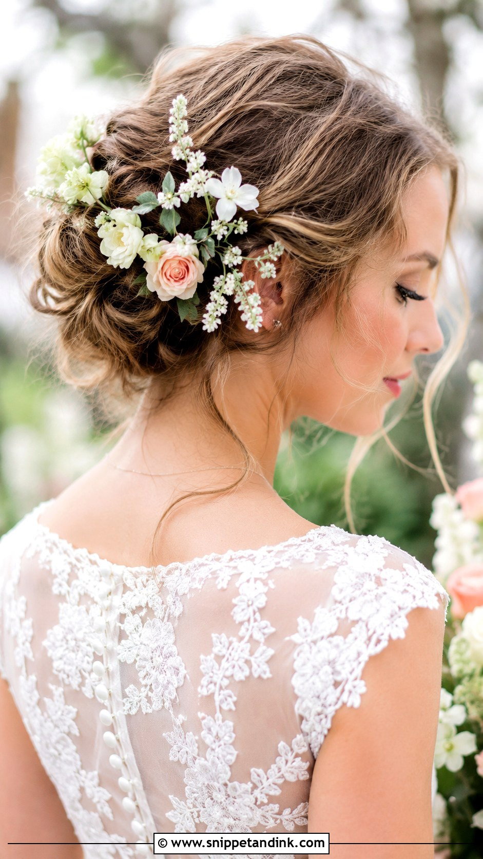 Floral Updo Wedding Hairstyle - Snippet and Ink - 25 Wedding Day Hairstyles