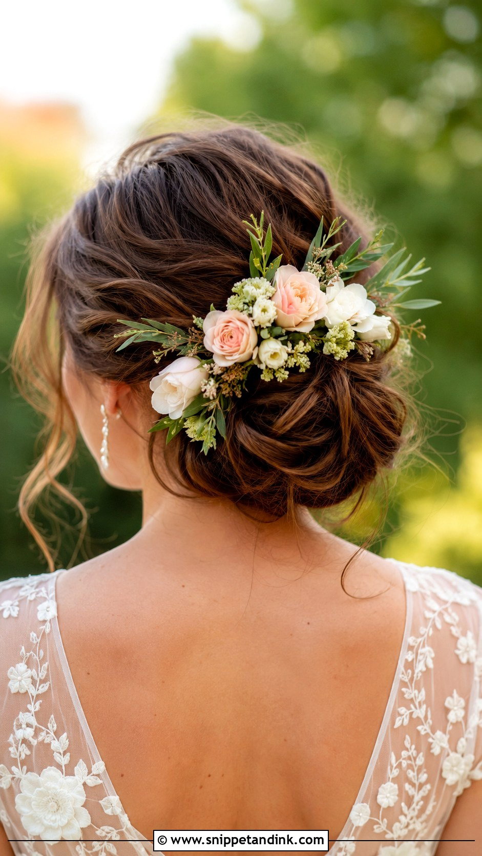 Floral Updo Wedding Hairstyle - Snippet and Ink - 30 Bride Wedding Hair Styles