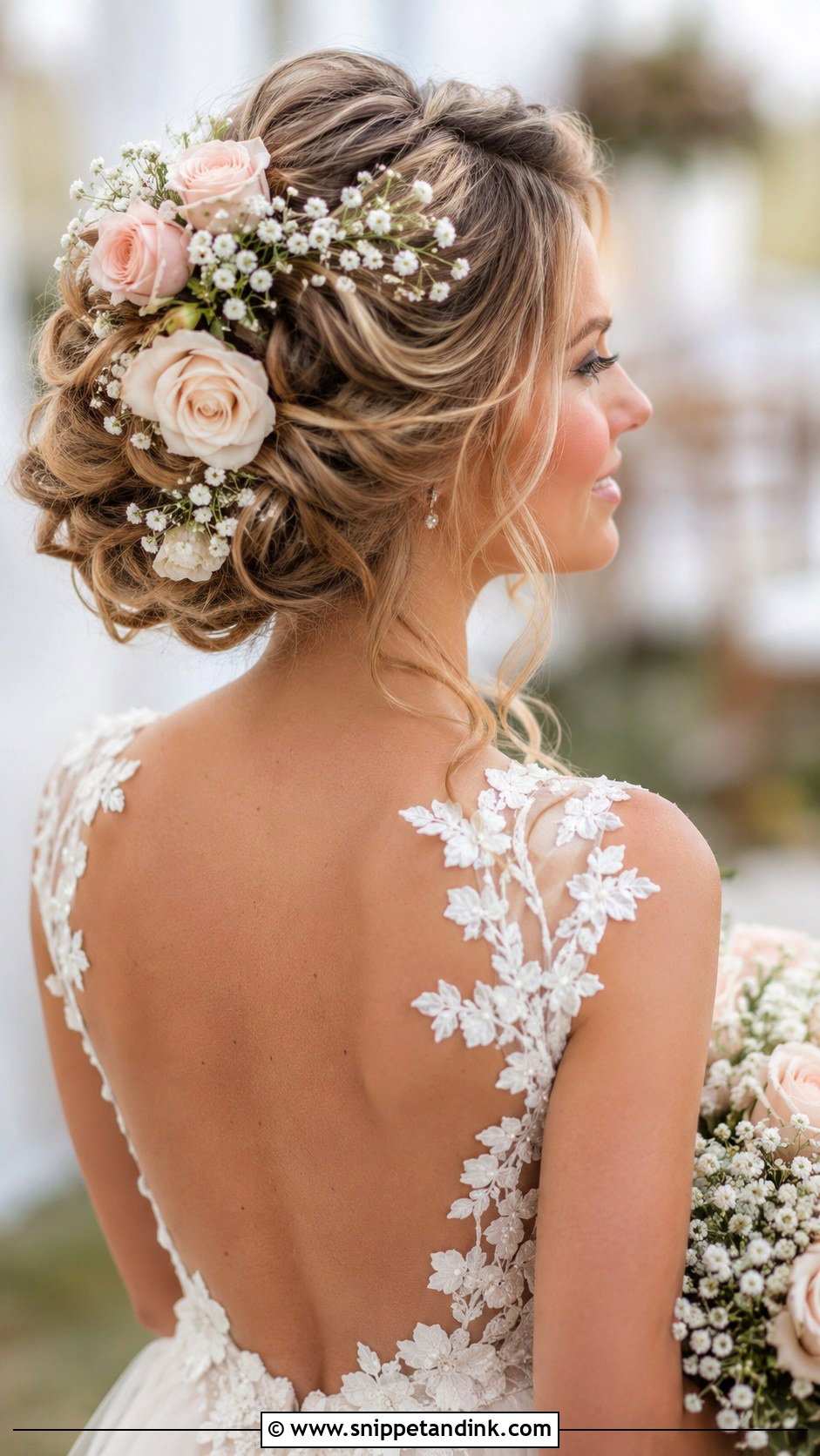 Floral Updo Wedding Hairstyle for Long Hair - Snippet and Ink - 30 Wedding Hair Styles for Long Hair