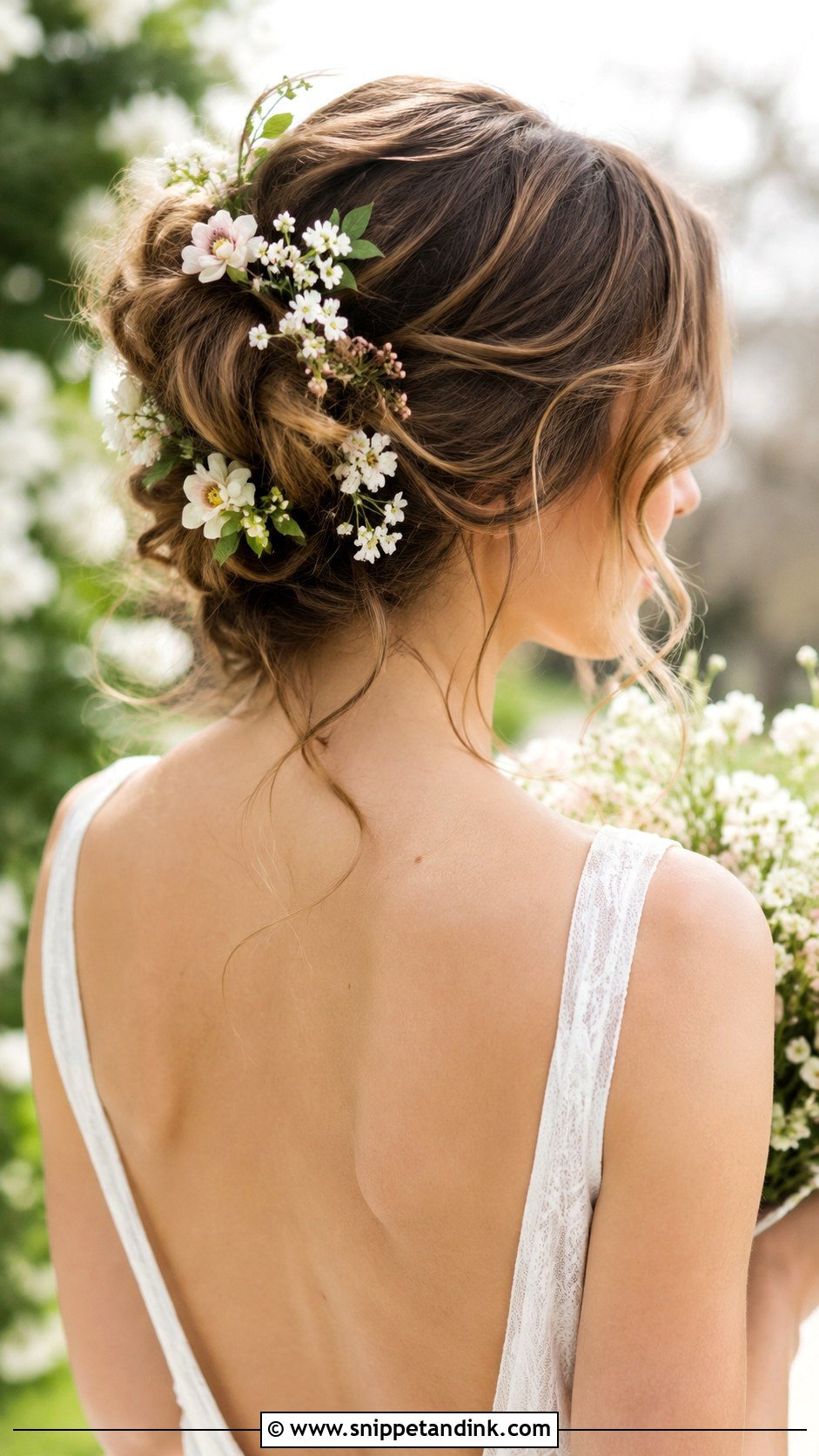 Floral Updo Wedding Hairstyle for Medium Hair - Snippet and Ink - 20 Wedding Hair Styles Medium Hair