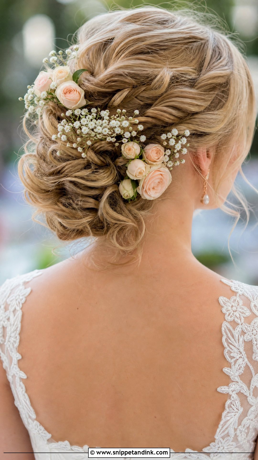 Floral Updo With Fresh Flowers - Snippet and Ink - 20 Trendy Wedding Hairstyles
