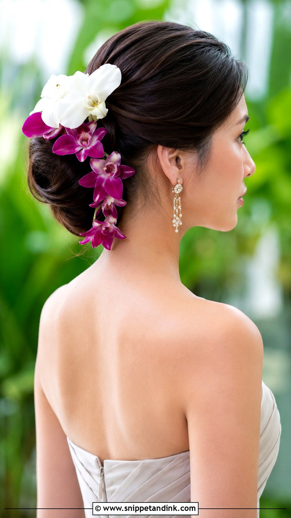 Floral Updo With Orchids - Snippet and Ink - 25 Bridal Hair Flowers
