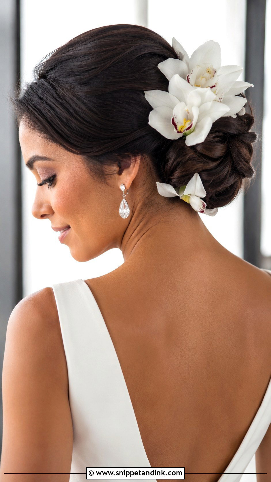 Floral Updo With Orchids - Snippet and Ink - 20 Flowers in Hair Wedding