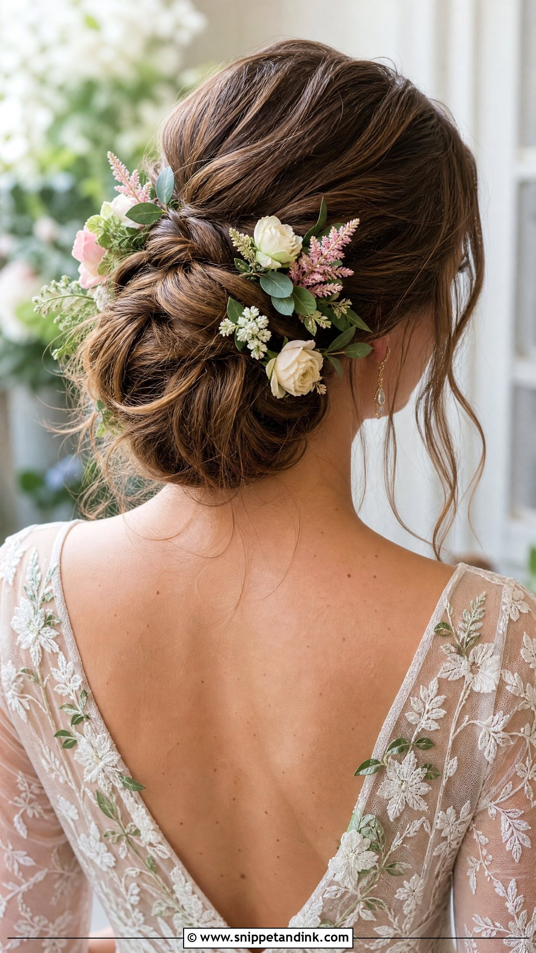 Floral Updo for Bride - Snippet and Ink - 20 Up Hairstyles for Wedding