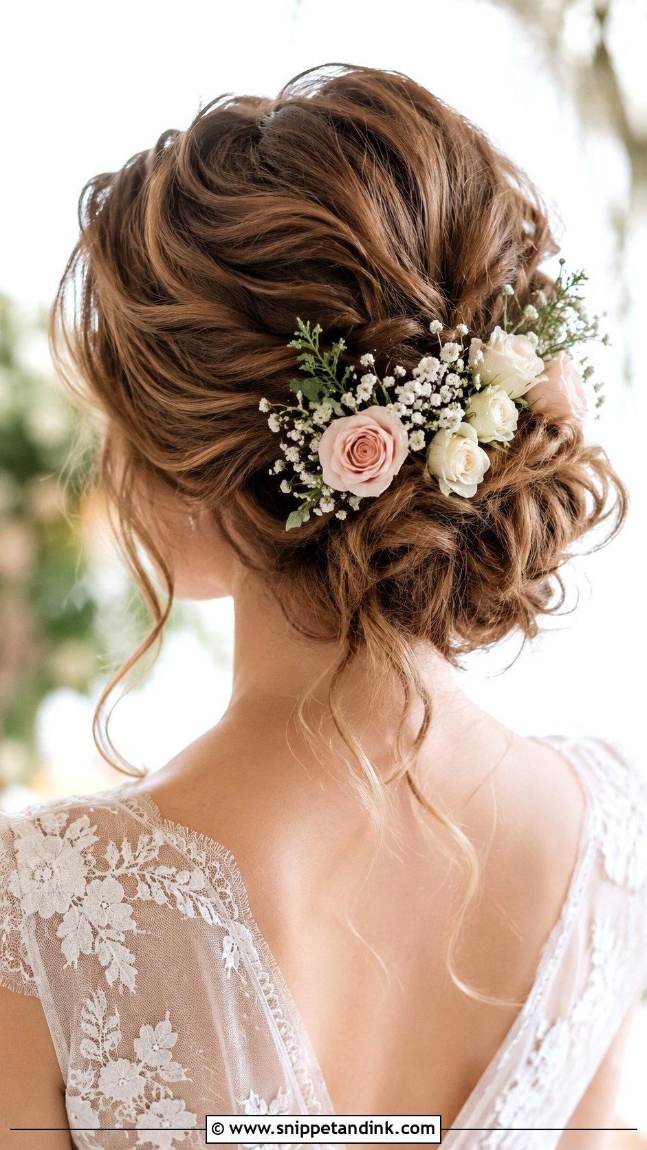 Floral Updo for Garden Weddings - Snippet and Ink - 20 Hair Styles for Long Hair Length Wedding