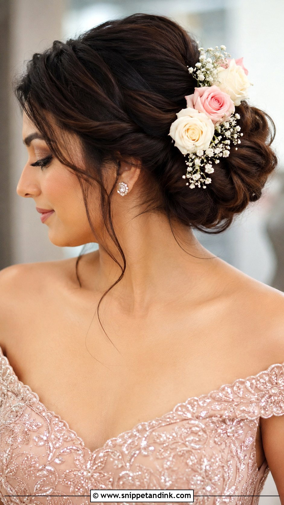 Floral Updo for Marriage Function - Snippet and Ink - 25 Hair Styles for Marriage Function