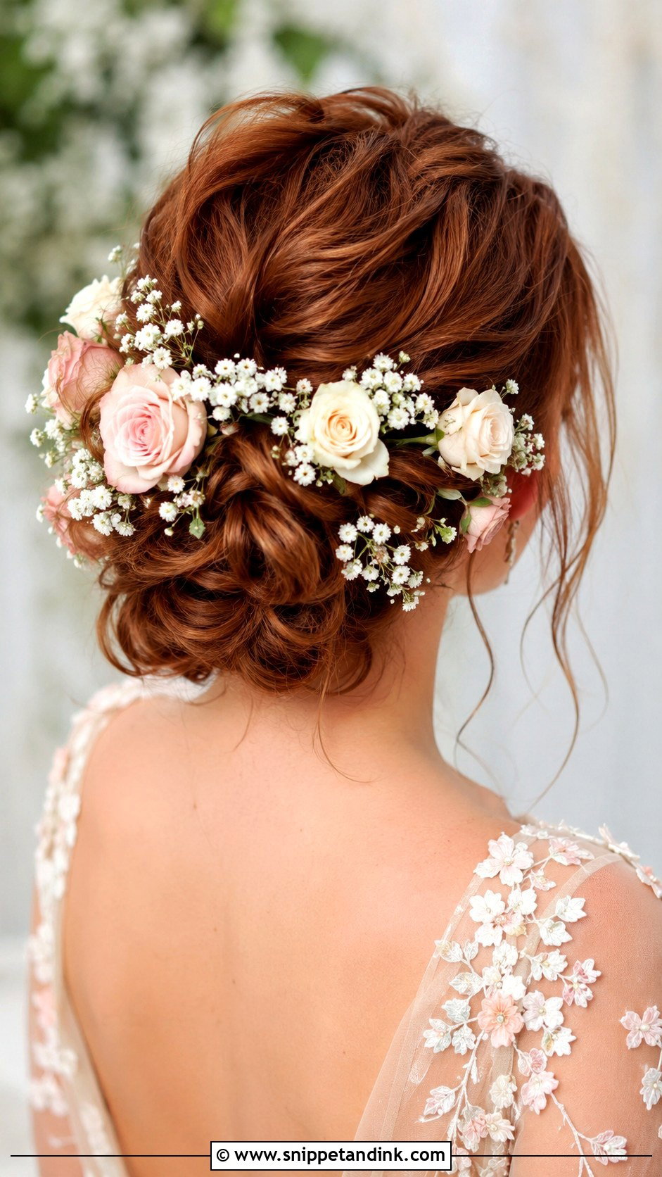 Floral Updo for Medium Hair - Snippet and Ink - 30 Wedding Updos for Medium Hair