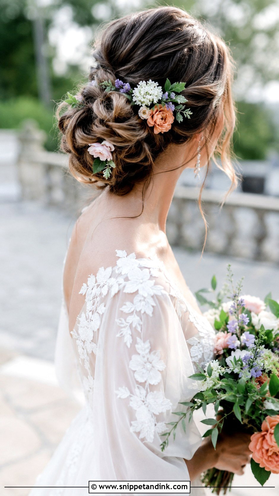 Floral Updo for Wedding - Snippet and Ink - 20 Hair Idea for Wedding Ideas