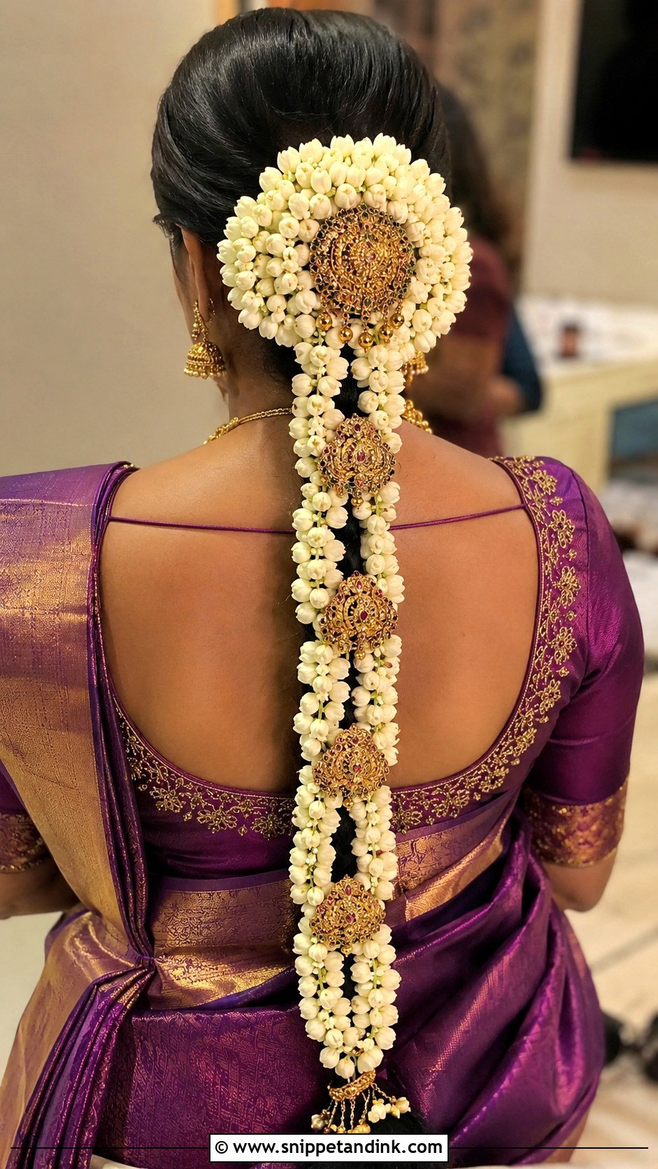 Floral Veni Braid for Bride - Snippet and Ink - 20 Hairstyle for Indian Bride Ideas