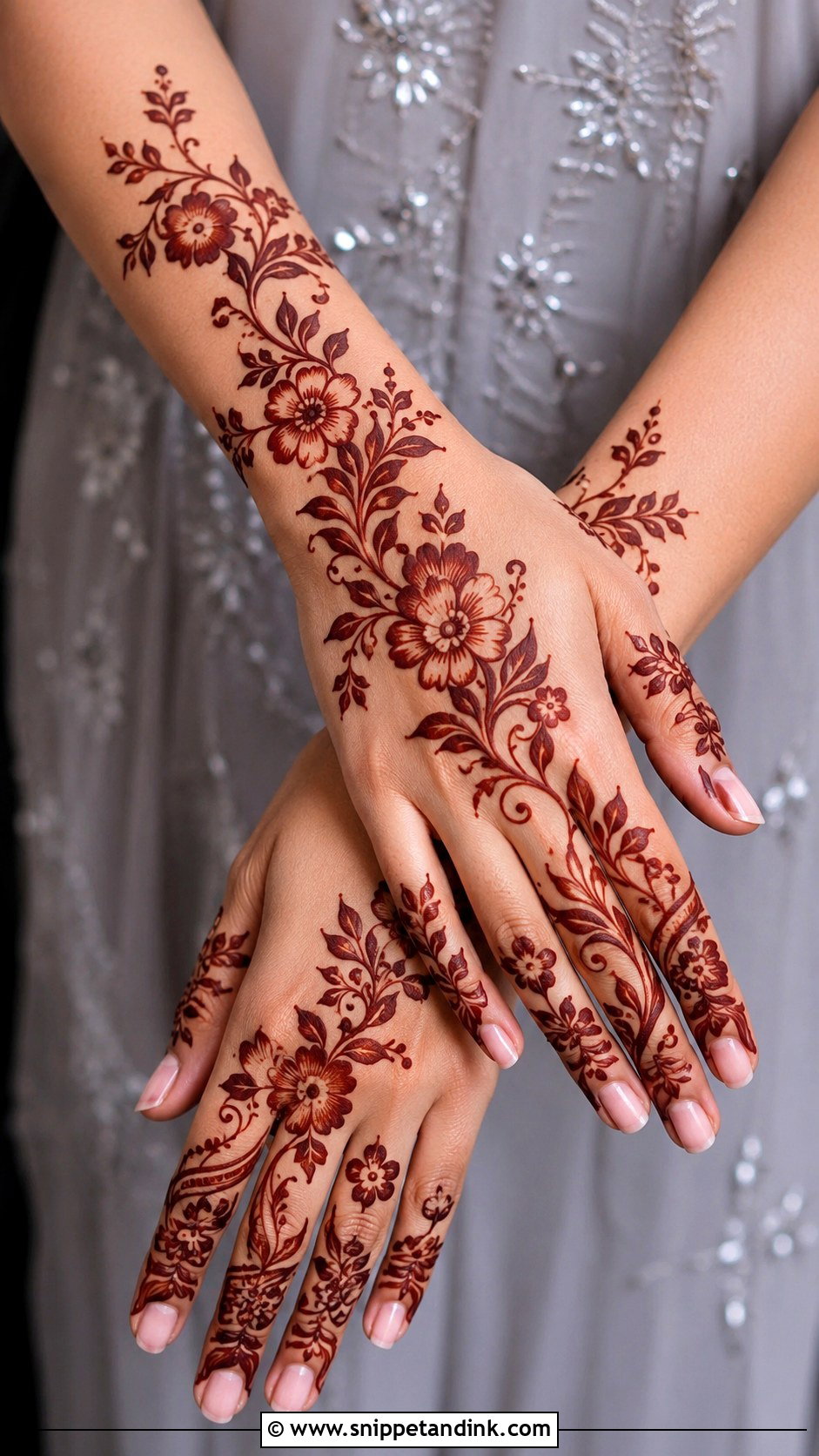 Floral Vine Mehndi Design - Snippet and Ink - 35 Floral Mehndi Designs