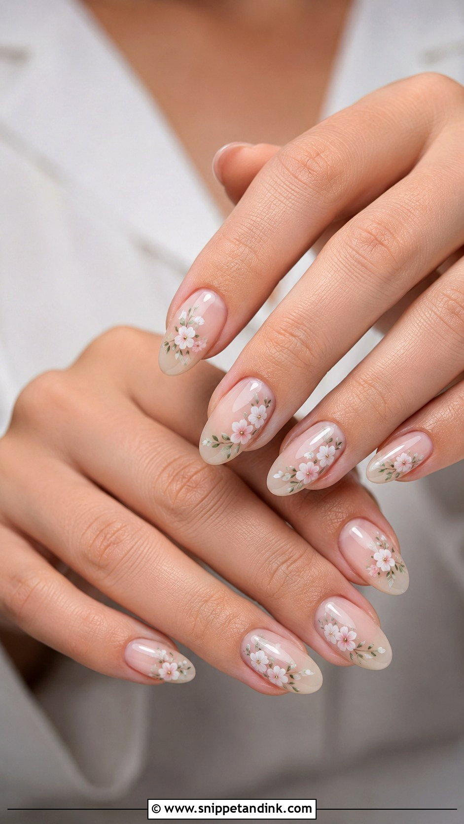 Floral Wedding Almond Nails - Snippet and Ink - 20 Almond Nails Designs Wedding