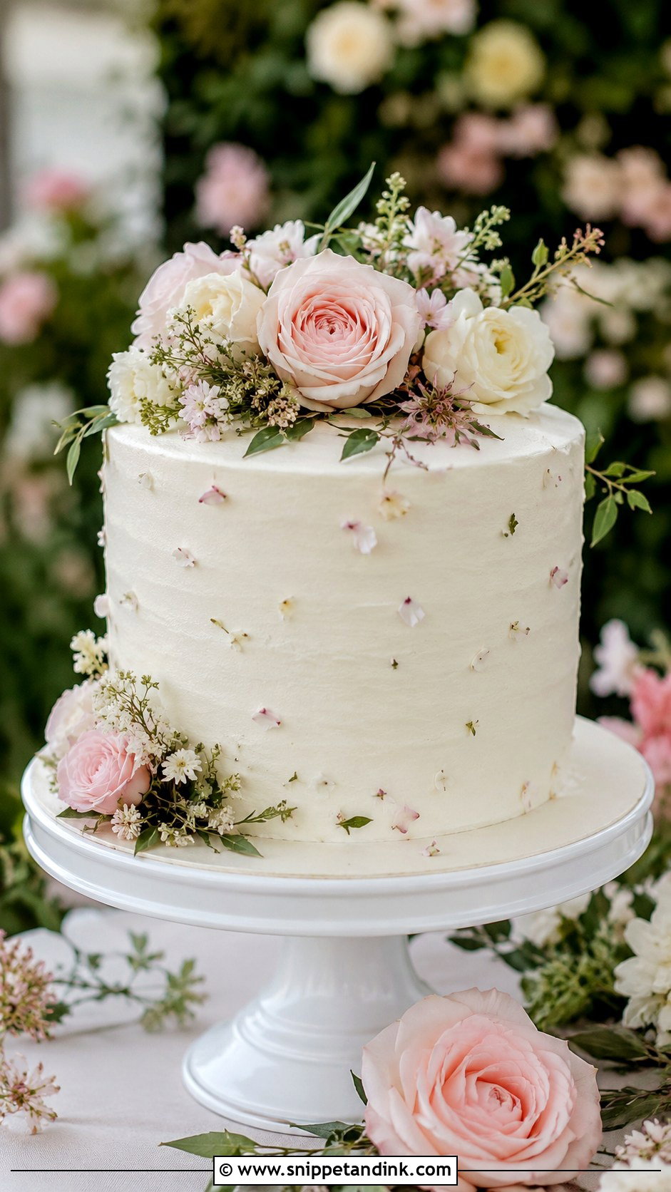 Floral Wedding Cake - Snippet and Ink - 20 Homemade Wedding Cake Ideas