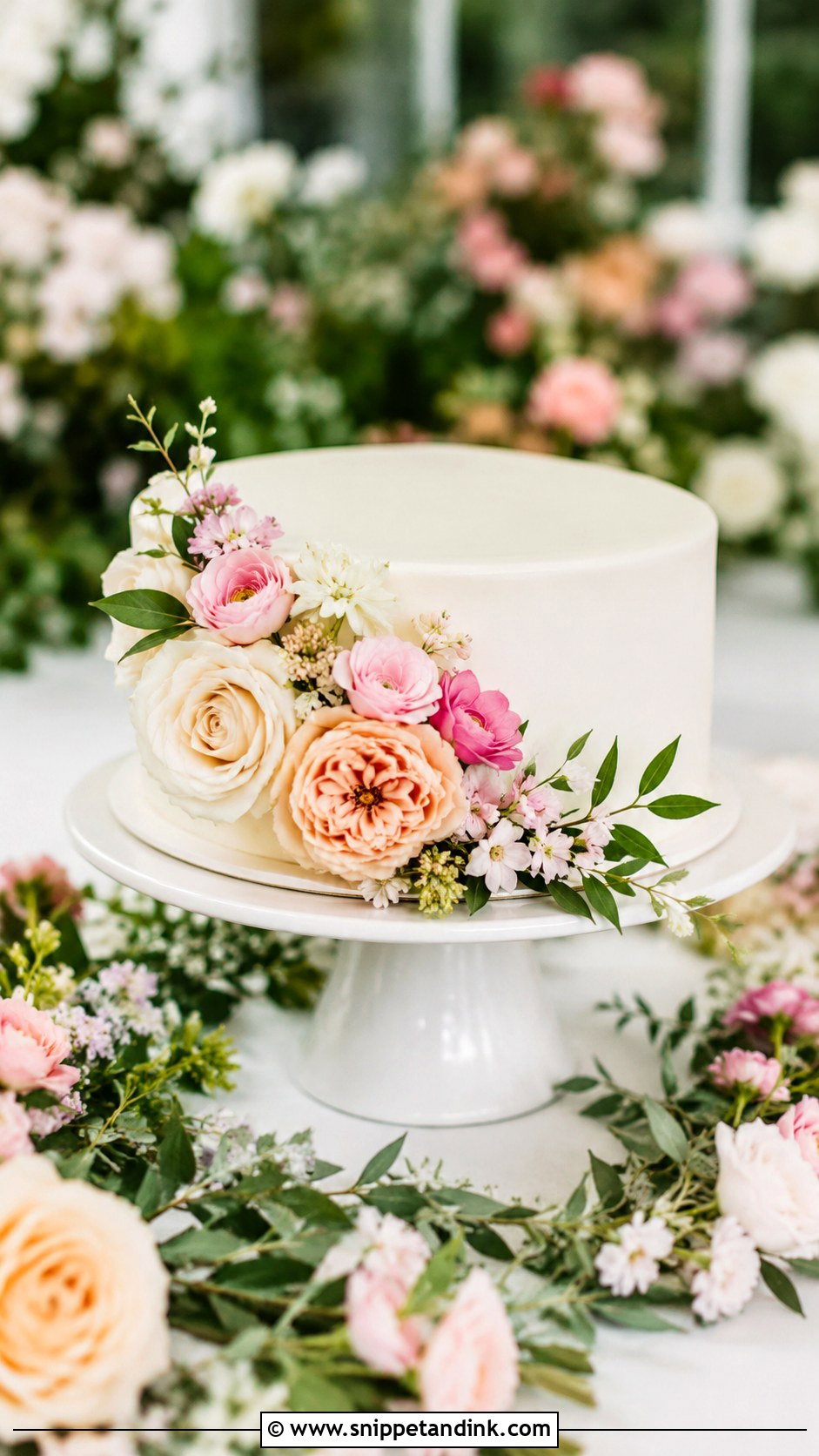 Floral Wedding Cake - Snippet and Ink - 20 Non Tiered Wedding Cake Ideas
