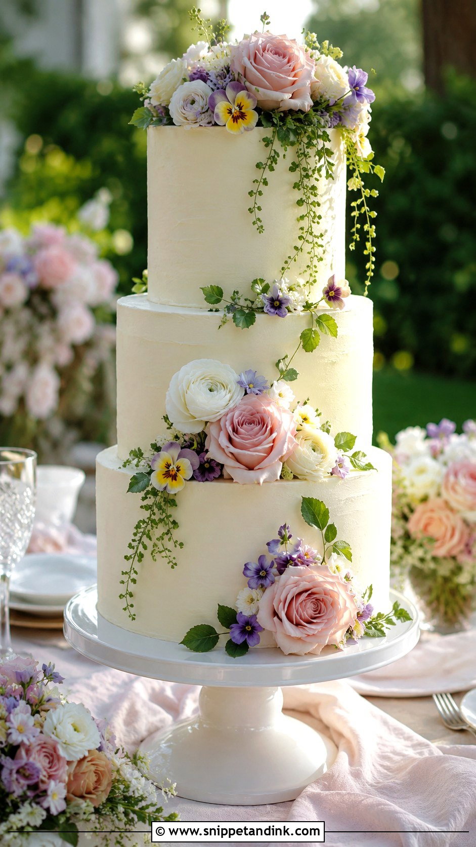 Floral Wedding Cake - Snippet and Ink - 20 Type of Cakes for Wedding