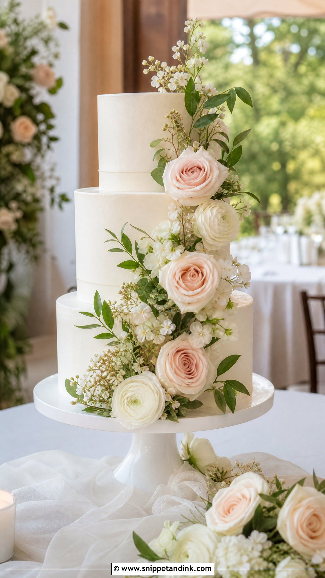 Floral Wedding Cake - Snippet and Ink - 20 Wedding Cake Aesthetic