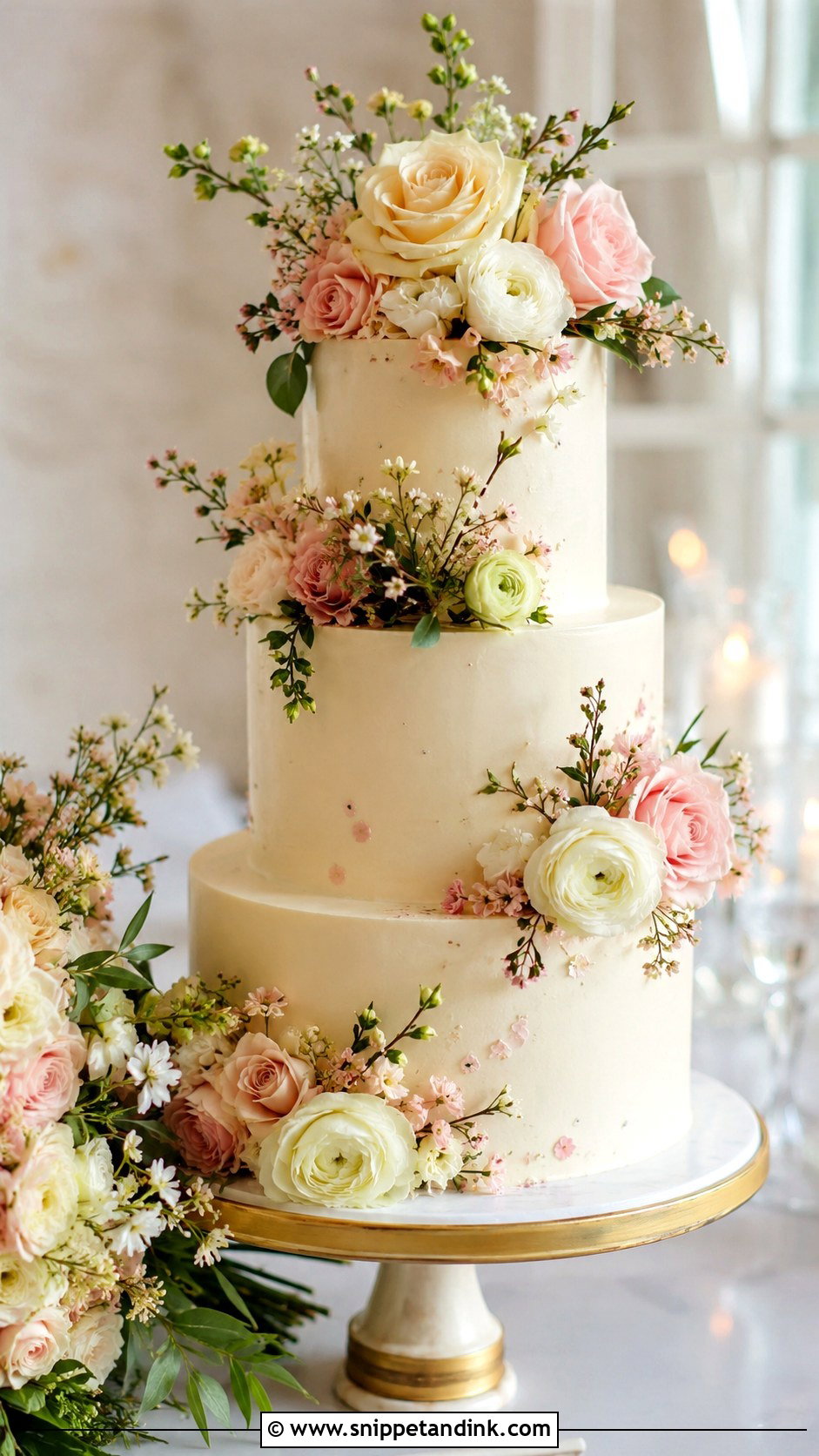 Floral Wedding Cake - Snippet and Ink - 20 Wedding Cake Chart