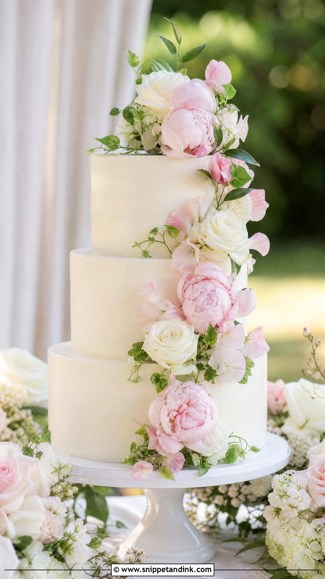 Floral Wedding Cake - Snippet and Ink - 20 Wedding Cake Inspo