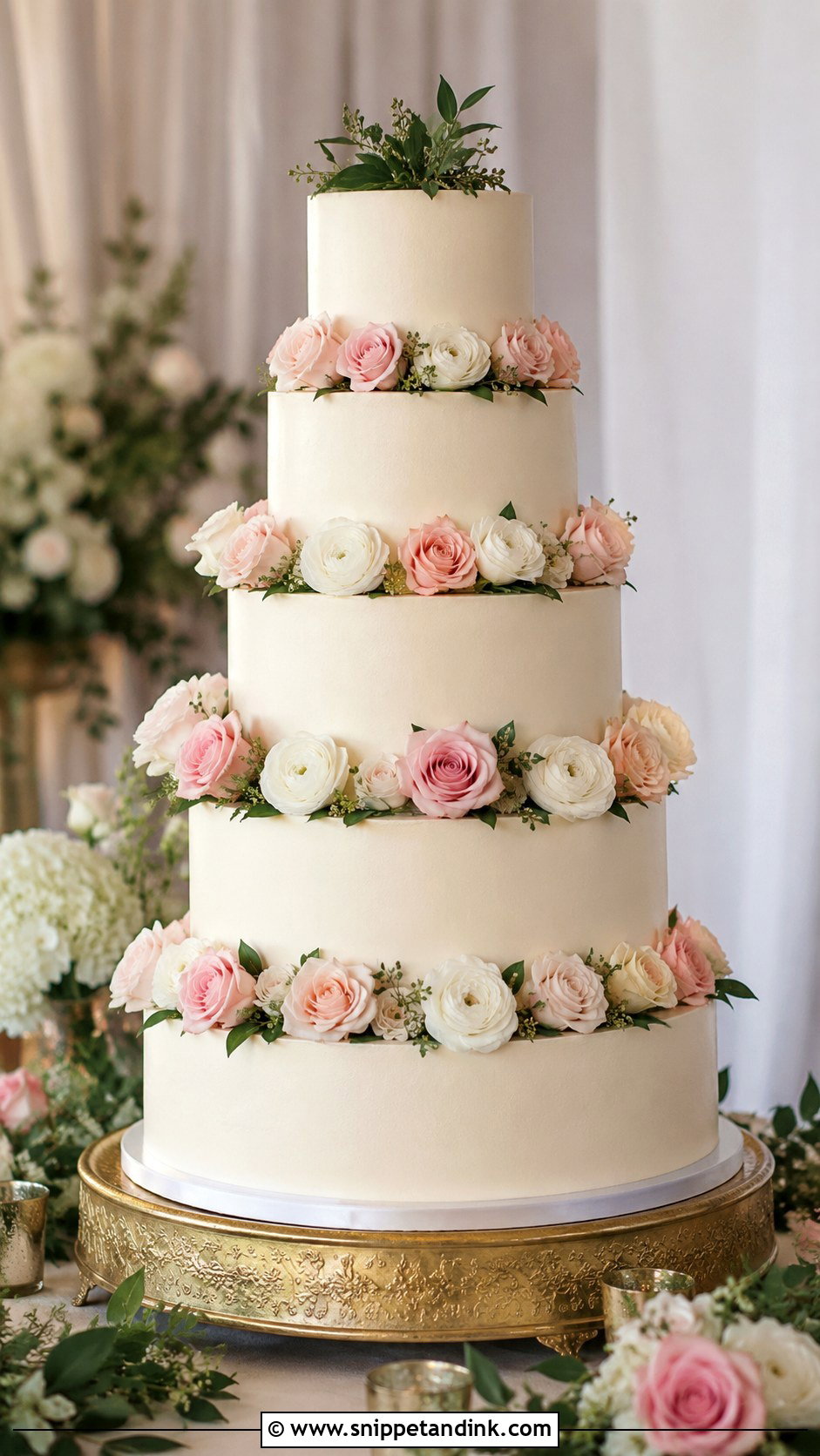 Floral Wedding Cake - Snippet and Ink - 20 Wedding Cakes for 200 Guests