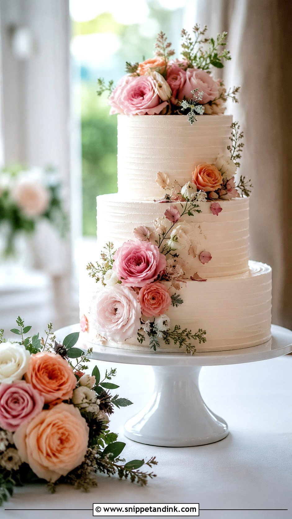 Floral Wedding Cake - Snippet and Ink - 20 Custom Cake Designs for Wedding