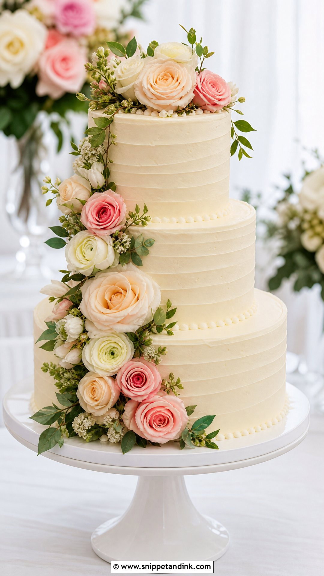 Floral Wedding Cake - Snippet and Ink - 25 Trending Wedding Cakes